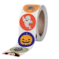 Miniatyrbilde 1 av 4: 3X500 stk juleklistremerker rull?etiketter gresskar spøkelse edderkopp flaggermus ugle halloween halloween-klistremerker