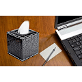 Miniatyrbillede 3 af 7: Firkantet PU Læder Vævsæske Dækning Holder, Moderne Firkantet Faci, ZQKLA