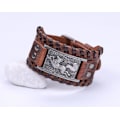 Miniatyrbillede 2 af 6: Lemegeton Vikinge-stil Læderarmbånd med Keltisk Ulv og, ZQKLA