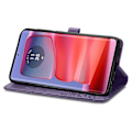 Pikkukuva 3 / 5: Motorola Moto G75 5G Lompakkokotelo Mandala Kukka Nahkainen Puhelinkotelo Jalusta Näkymä - Violetti Purple