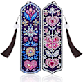 Miniatyrbild 1 av 5: (2-pack) Diamantbroderi Bokmärkeskit med Läder Tofs, ZQKLA