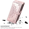 Miniatyrbilde 5 av 5: For Motorola Moto G75 5G Lommebok Etui Mandala Blomst Lær Telefon Deksel Stativ Visning - Rose Gull Rose Gold