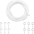 5M Gardinkabel, Vit Gardintråd med 6 Stycken Skruvöglor