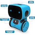 Miniatyrbild 4 av 5: （blå）Barnrobotleksak, Interaktiv Smart Pratande Robot med V,ZQKLA