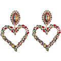 Miniatyrbilde 1 av 4: Store Hjerte Rhinestone Krystall Dangle Øredobber Statement Dro,ZQKLA