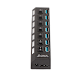 Miniatyrbilde 1 av 3: USB 3.0 Hub Individuell 7 Port Høy Hastighet USB2.0 USB1.1 Kompatibel USB Data Hub med LED-indikator for Windows XP 7 8