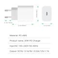 Miniatyrbilde 6 av 6: 1 Pakke PD20W Mobiltelefonlader PD Hurtiglader for Huawei, ZQKLA