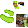 Miniatyrbillede 2 af 5: Sæt med 2 Lave Fade til Skildpadde, Korn, Slange, Kæledyr, Drikke og