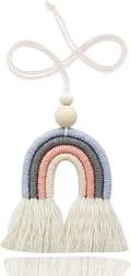 1 st Macrame Regnbåge Bilberlock med Träpärlor för Hemmet, ZQKLA