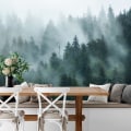 Miniatyrbillede 4 af 5: Vævet Tapetmural Skovtåge Moderne Fleece Stue Værelse
