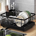 Miniatyrbild 5 av 5: Diskställ Stor Kapacitet Halkfri Design Stabil Automatisk Avrinning Lätt att Installera Utrymmesbesparande fg2025031703129 grey