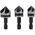 Miniatyrbilde 1 av 5: 3 stk. 1/4\" Hex HCS Fasfreser 5 Fløyte Forsenker Bits Co, ZQKLA