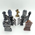 Miniatyrbillede 3 af 6: Sæt af Halloween-pynt til gravsten design, harpiks håndværk orna
