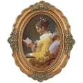 Miniatyrbild 1 av 5: Barock Oval Fotoram Gyllene Bröllopsfotoram för Vägg, ZQKLA