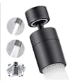 Miniatyrbillede 1 af 5: Hane Lufter, 360° drejelig dyse Køkkenhane (Sort), 2 tilstande Vandbesparende Hane Lufter, Spray Lufter