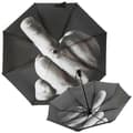 100% Helt Ny Cool Mittenfinger Upp Tre Fällbart Paraply Anti-Sol Regn Vindtät Parasol