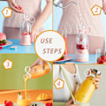 Miniatyrbillede 5 af 5: 350 ml Bærbar Blender, Håndholdt Smoothie Blender, Shaker, F,ZQKLA