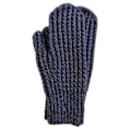 Miniatyrbillede 1 af 5: Vinter Hæklede Handsker Fuld Finger Strikkede Votter Ensfarvede Varme Handsker Navy Blue