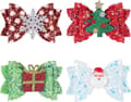 4 kpl Jouluhiuspinnejä Tytöille, Glitter Santa Hiuspinnit Chri
