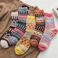 Miniatyrbild 5 av 7: 5 Par Damsockor Vinter Ull Varma Tjocka Crew Fuzzy Sock f,ZQKLA