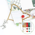 Miniatyrbilde 2 av 5: DIY Julearmbånd Fargede Perler Legering Håndlaget Runde Perler Glassperler Materialepakke Til Gave Kvinner Fest