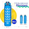 Pikkukuva 5 / 6: Sininen, 32oz Vuotamaton BPA-vapaa Juomapullo Ajan Kera, ZQKLA