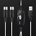 Miniatyrbillede 2 af 3: 180 X2cm USB-adaptere Midi-interface USB-midi-kabel Midi-adapterledning Midi-keyboard Midi-USB-kabel Klaver