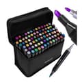 80-Pack - Markers med Fodral - Dubbelsidiga Pennor mångfärgade