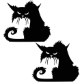 Miniatyrbillede 1 af 4: 2 stk Halloween Sort Katte Vægstickers Vægstickers Vægstickers, ZQKLA