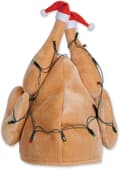 1-pack Plush Ljusupplyst Jul Kalkonhatt, röd/vit/brun, en storlek