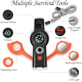 Miniatyrbillede 2 af 6: 7-i-1 Nød Survival Funktion Fløjte, Udendørs Multifunktionel, ZQKLA