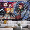 Demon Slayer Gobeläng Heminredning Vardagsrum 150x130 cm