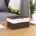 Miniatyrbillede 3 af 5: Håndlavet Rattan Tissue Box, Rektangulær Tissue Box Dispenser, ZQKLA
