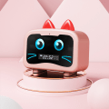 Miniatyrbillede 3 af 7: Børne Tegnefilm Kat Form Alarmur Bluetooth Højttaler LED Tab, ZQKLA