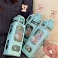 Pikkukuva 4 / 7: Kawaii-vesipullo pillillä ja tarralla 700 ml, ei vuoda, La, ZQKLA