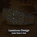 Miniatyrbillede 4 af 5: Dameure med rustfri stållænke, Quartz analog armbåndsur vandtæt lysende, luksus urskive dameur, G