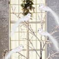Miniatyrbillede 2 af 4: 12 stk. Kunstige Duefugle Falske Duer Simuleringsfjer Due Juletræ Bryllup Fest Pynt Hjem Stue Dekoration