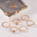 Miniatyrbillede 5 af 5: 10 STK Knuckle Stacking Ringe til Kvinder Teenagere, Boho Vint, ZQKLA