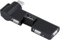 180° Rotations USB 2.0 Hub-utbyggnad, USB 4-portshub, Kan Rotera