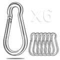 Små Karabiner 6-pack 2.75” Rostfritt Stål Karabiner med St,ZQKLA
