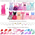 Miniatyrbild 3 av 5: 35-pack Handgjorda Dockkläder Set Inklusive 2 Prinsessklänningar, ZQKLA