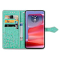 Pikkukuva 2 / 5: Motorola Moto G75 5G Lompakkokotelo Mandala Kukka Nahkainen Puhelinkotelo Jalusta Näkymä - Vihreä Green