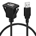 Miniatyrbillede 4 af 5: 2 Pak Square Single Port USB 3.0 Panel Flush Mount Forlængerkabel