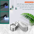 Miniatyrbillede 2 af 6: 40X Juveler Lup Forstørrelsesglas, LED/UV Illu, ZQKLA