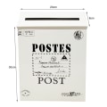 Pikkukuva 2 / 6: （Valkoinen）Vintage Seinäripustus Rautainen Postilaatikko Posti Kirjeet, ZQKLA