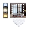 Miniatyrbilde 2 av 5: Hollywood speil USB sminke stripe lys 10 pærer 3 lysmoduser skrivebord veggmontering