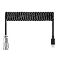 Pikkukuva 5 / 5: USB-näppäimistökaapeli, musta, kierretty, USB Type C -kaapeli, DIY-ilmailupistokeliitin pelaamiseen