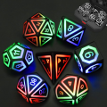 Miniatyrbillede 1 af 5: Lysende LED Terninger Sæt af 7 USB Genopladelige Lysende DND Terninger