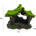Miniatyrbilde 3 av 5: Harpiks Akvarium Hus Fisk Reker Rede Flocking Moss Gjemmested, ZQKLA
