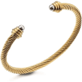 Miniatyrbilde 1 av 5: Kabelarmbånd Mansjettarmbånd for Kvinner Rustfritt Stål Wire Twiste